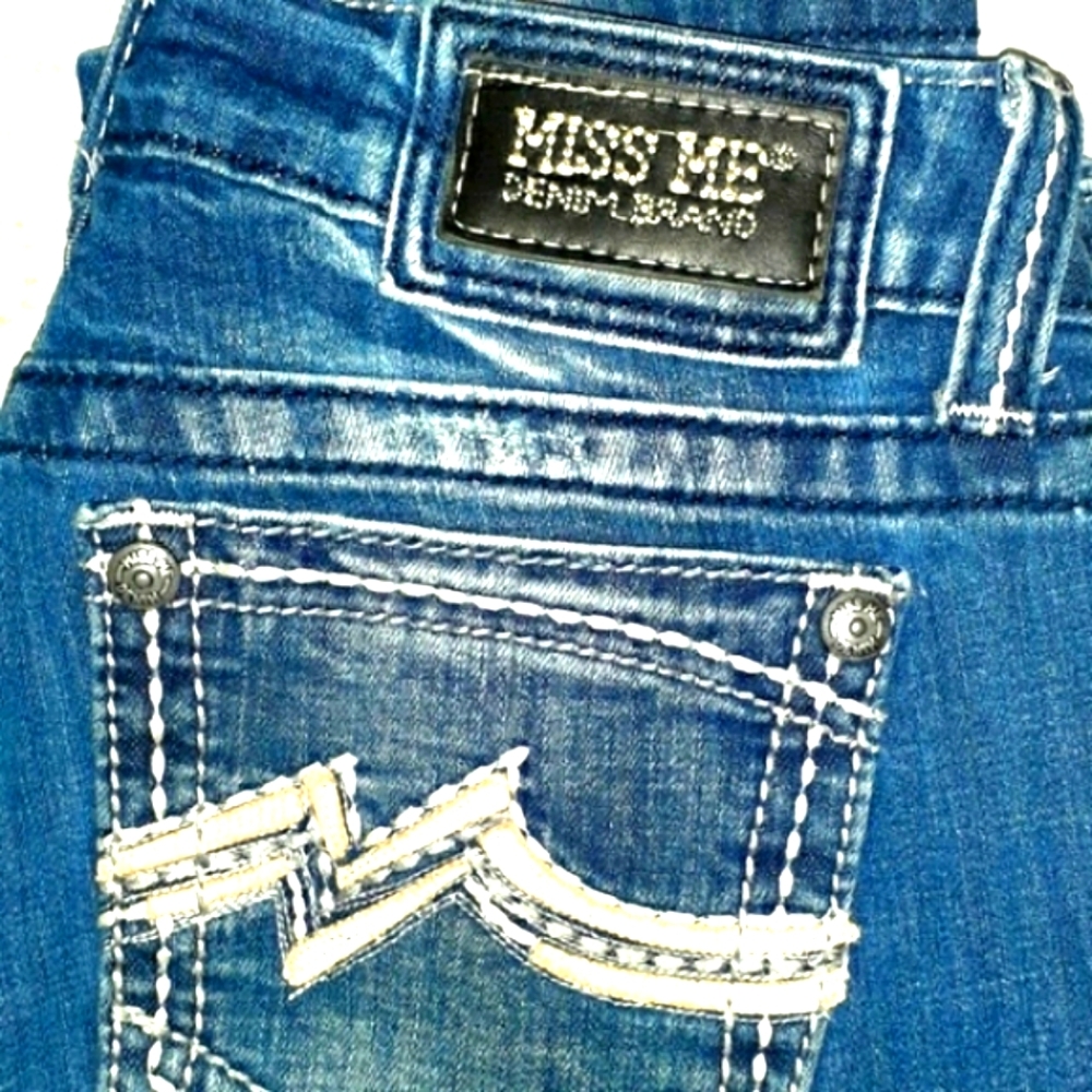 EUC MISS ME Size 28 Straight Blue Jeans - Picture 7 of 15